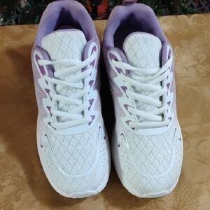 Women's White and Purple Athletic Shoes